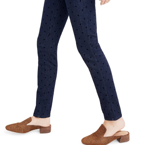 Madewell Flocked Dot 9" High Waist Skinny Jeans 25 - Picture 6 of 8